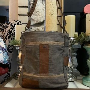 Mona B Purse Dream Create and Inspire Tote Bag Up-Cycled Canvas Rustic Handbag